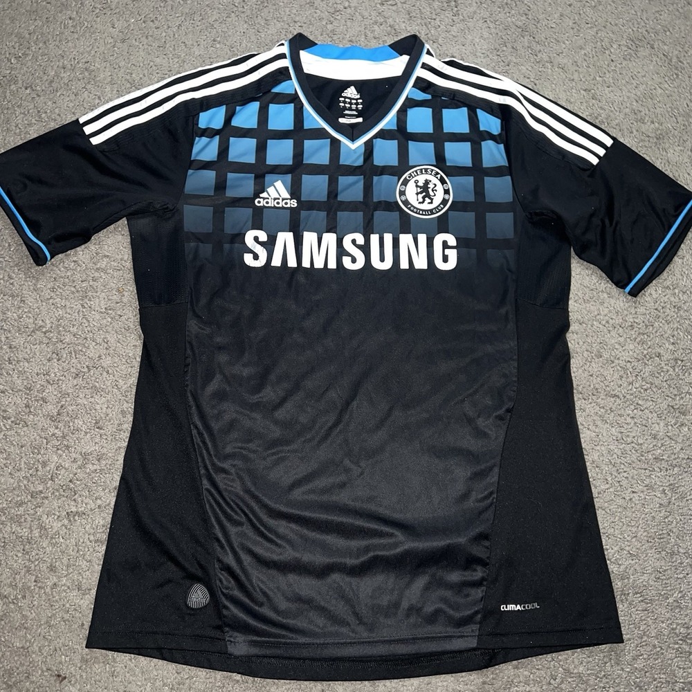 Adidas Chelsea 2011/12 Away Jersey Mens L Black Blue V13911